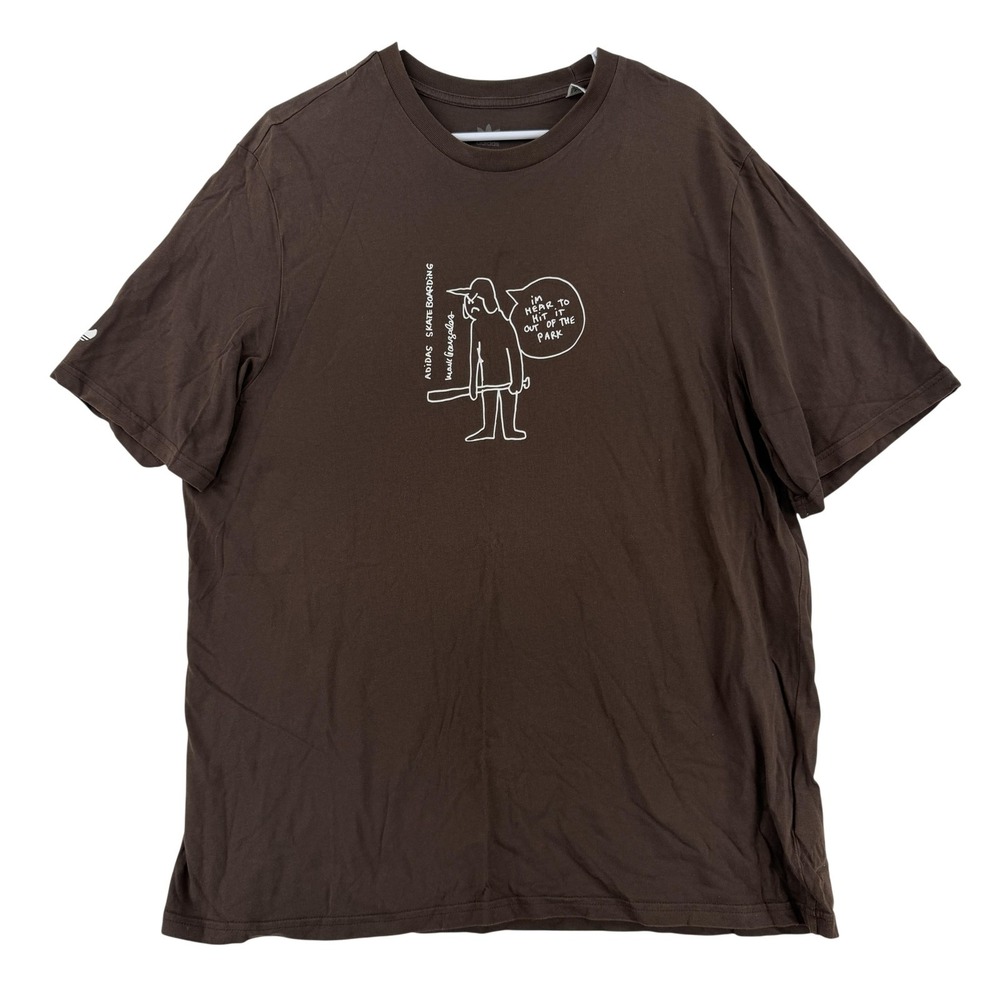 Adidas Shirt Mens XL Brown Mark Gonzales Go Skateboarding Baseball Tee T-Shirt